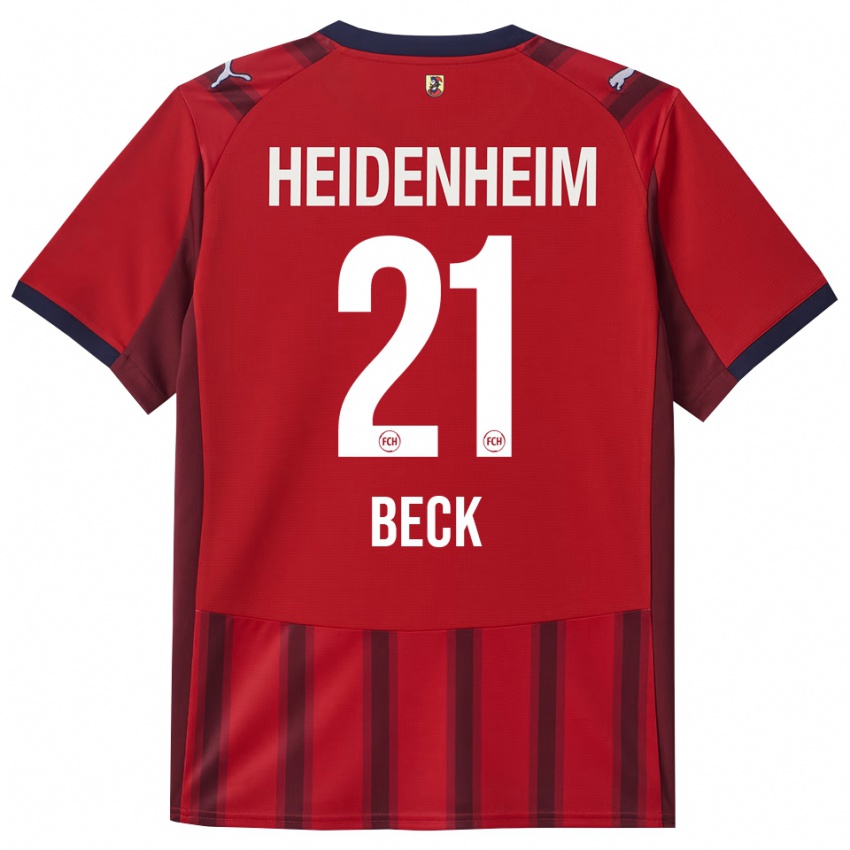 נשים Adrian Beck #21 אדום נייבי ג'רזי ביתית 2025/26 חולצה קצרה