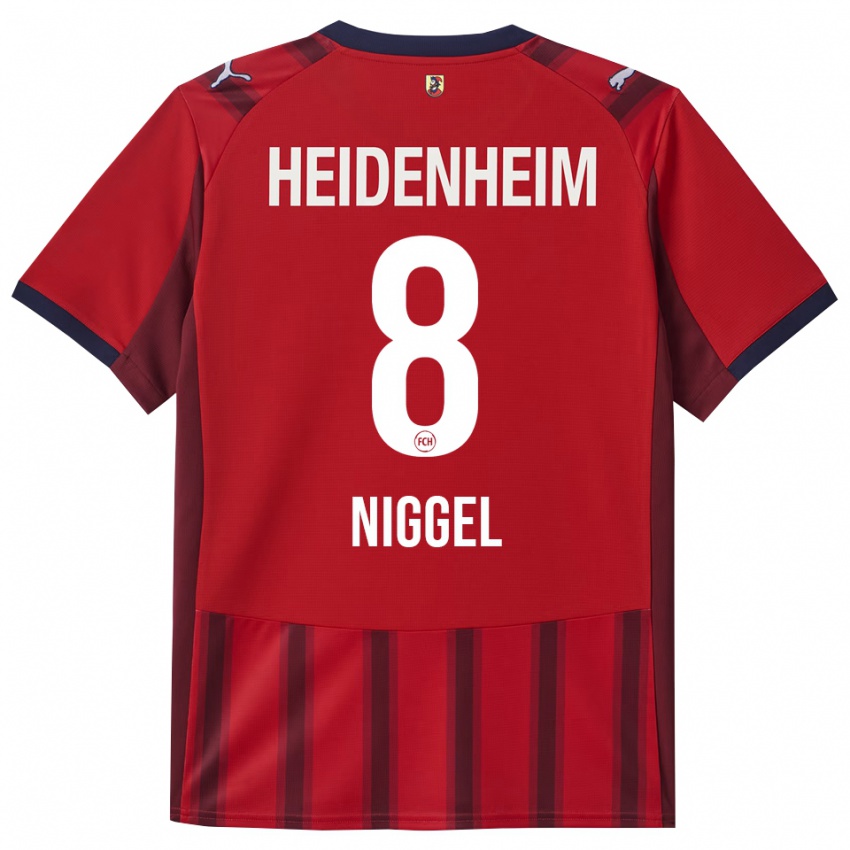 נשים Henrik Niggel #8 אדום נייבי ג'רזי ביתית 2025/26 חולצה קצרה