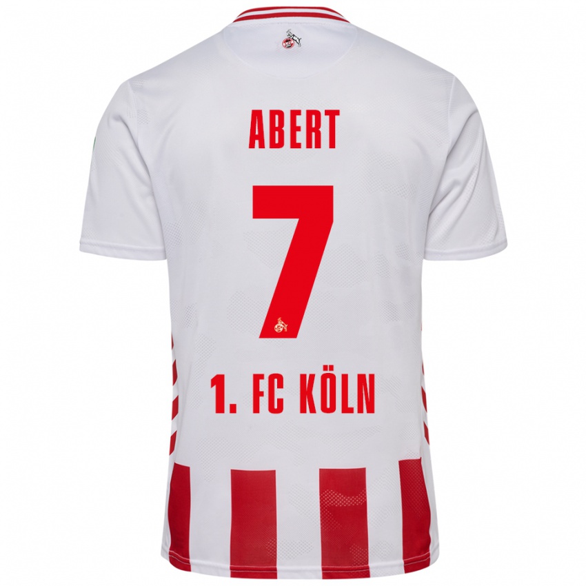 נשים Niklas Abert #7 לבן אדום ג'רזי ביתית 2025/26 חולצה קצרה