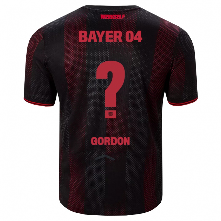 נשים Max Gordon #0 שחור אדום ג'רזי ביתית 2025/26 חולצה קצרה