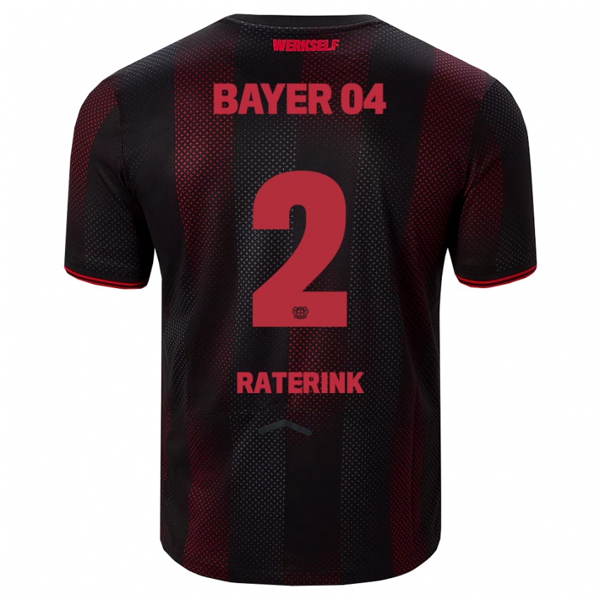 נשים Othniël Raterink #2 שחור אדום ג'רזי ביתית 2025/26 חולצה קצרה