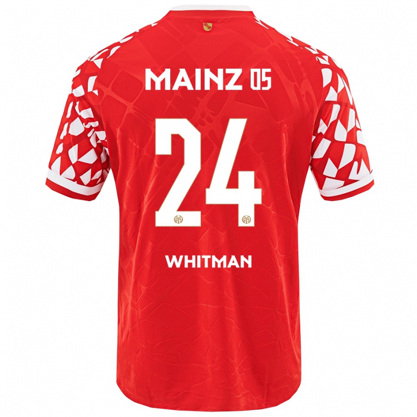 נשים Katherine Whitman #24 אדום לבן ג'רזי ביתית 2025/26 חולצה קצרה