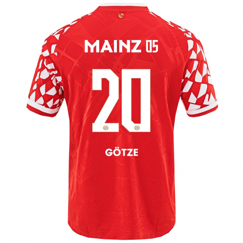 נשים יוסטוס קלאוס גצה #20 אדום לבן ג'רזי ביתית 2025/26 חולצה קצרה