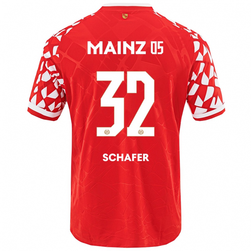 נשים Ann-Christin Schäfer #32 אדום לבן ג'רזי ביתית 2025/26 חולצה קצרה