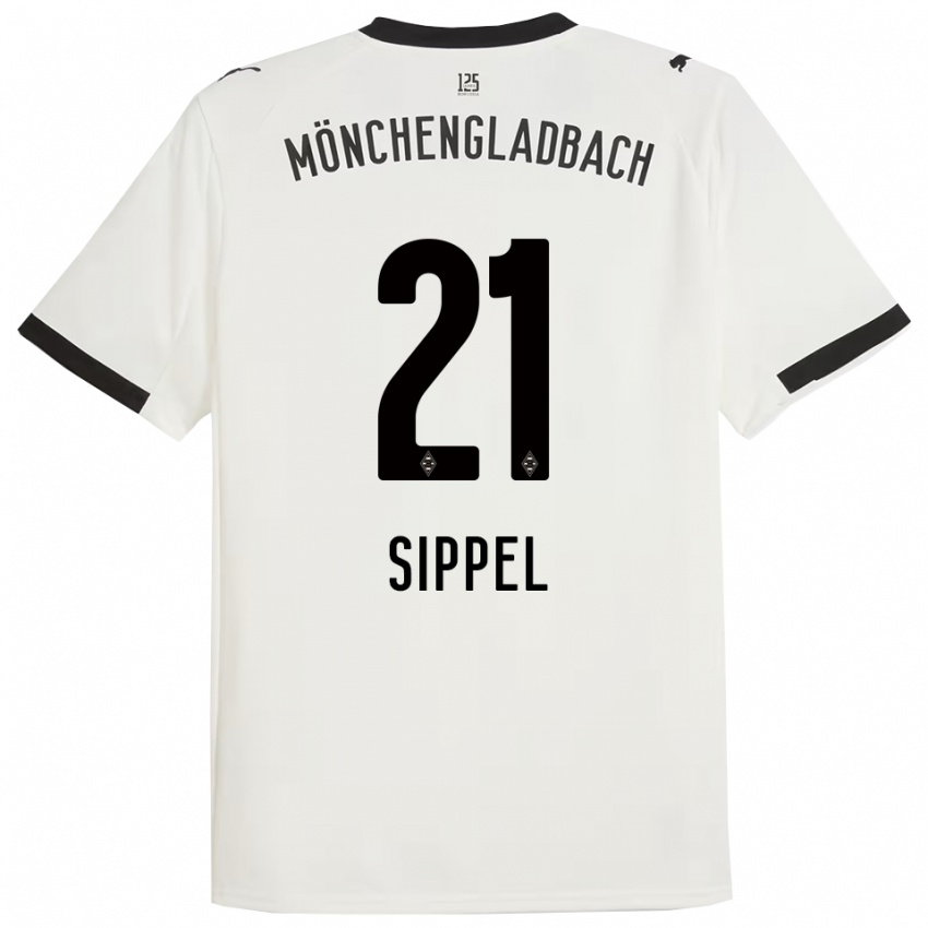 נשים טוביאס זיפל #21 לבן שחור ג'רזי ביתית 2025/26 חולצה קצרה