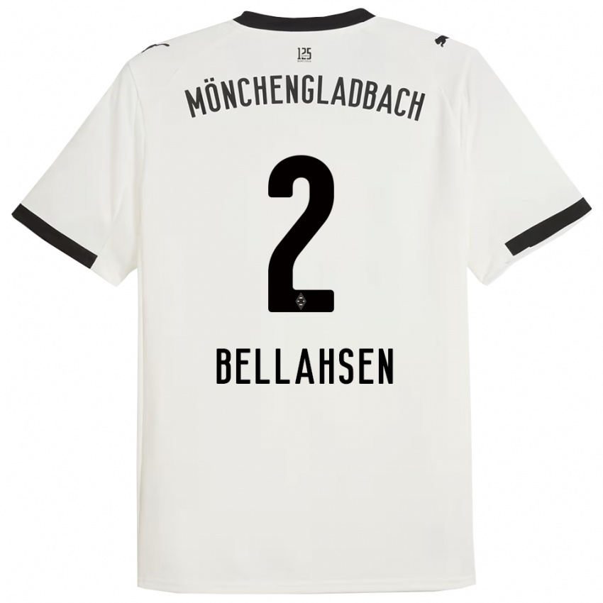 נשים יוסף בלהסן #2 לבן שחור ג'רזי ביתית 2025/26 חולצה קצרה