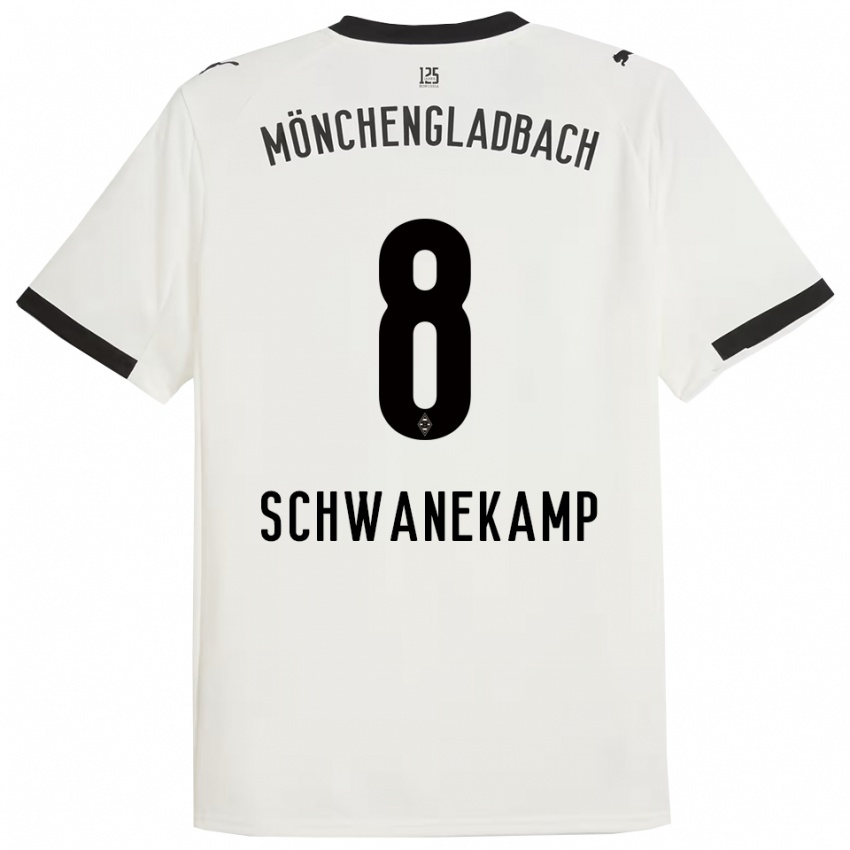 נשים יאנה שוואנקאמפ #8 לבן שחור ג'רזי ביתית 2025/26 חולצה קצרה