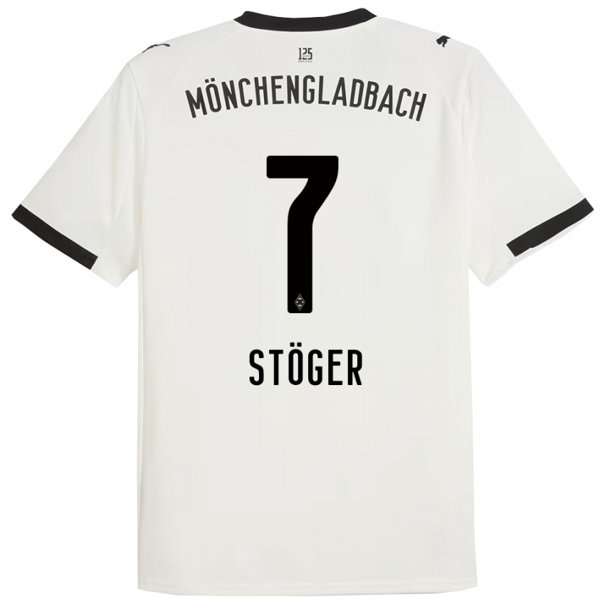 נשים קווין שטוגר #7 לבן שחור ג'רזי ביתית 2025/26 חולצה קצרה