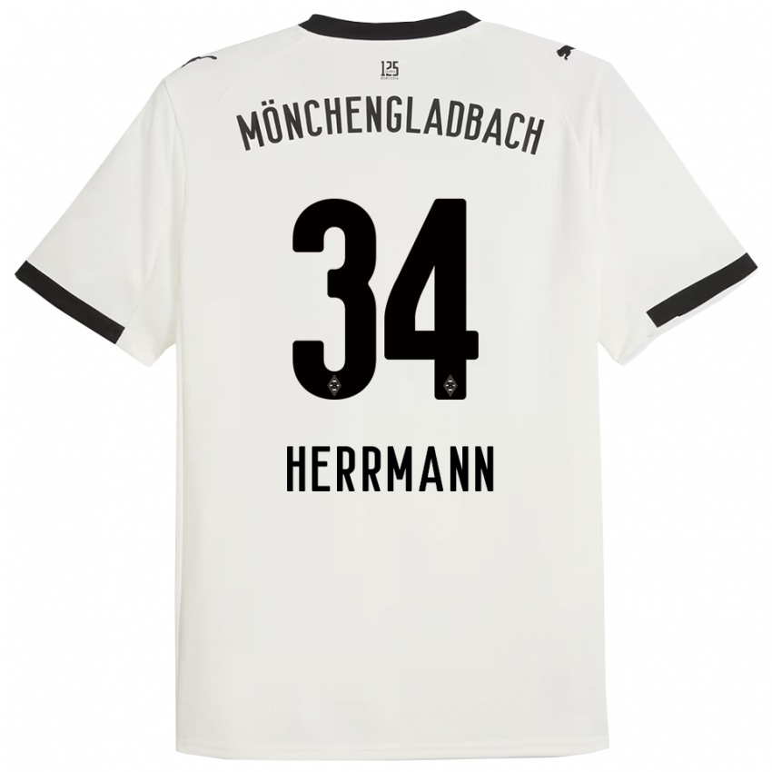 נשים שארל הרמן #34 לבן שחור ג'רזי ביתית 2025/26 חולצה קצרה