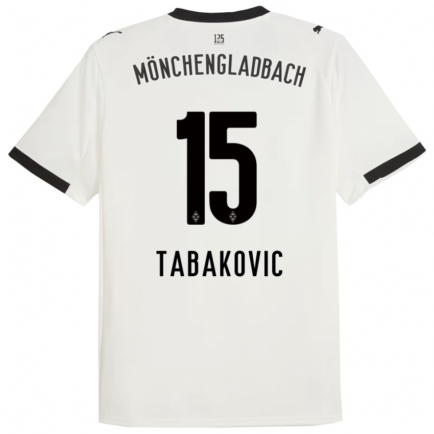 נשים האריס טבקוביץ׳ #15 לבן שחור ג'רזי ביתית 2025/26 חולצה קצרה