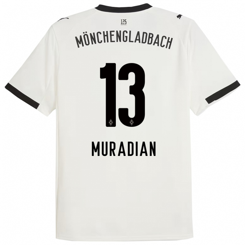 נשים ארטם מוראדיאן #13 לבן שחור ג'רזי ביתית 2025/26 חולצה קצרה