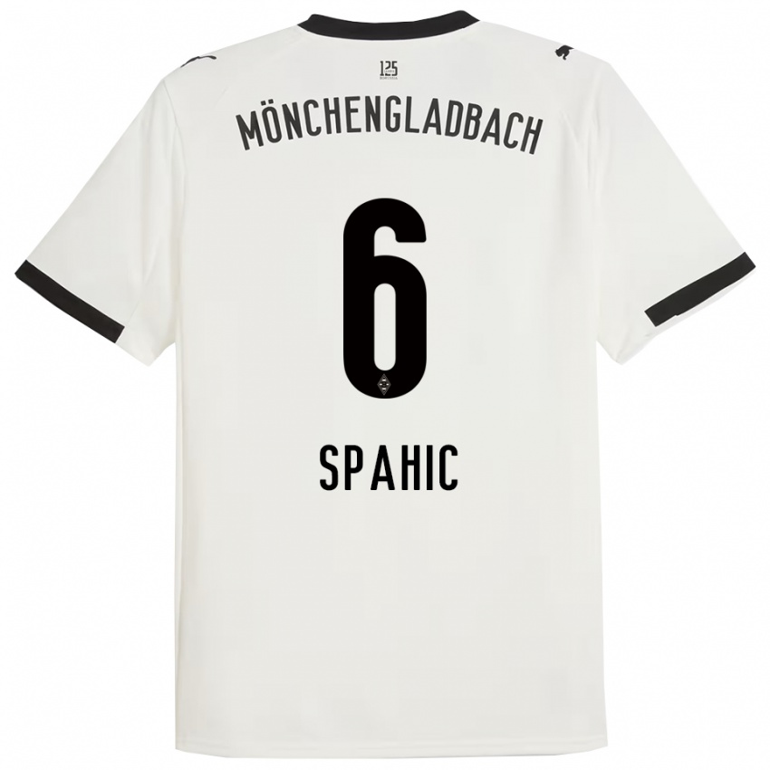 נשים ארמין ספאחי #6 לבן שחור ג'רזי ביתית 2025/26 חולצה קצרה