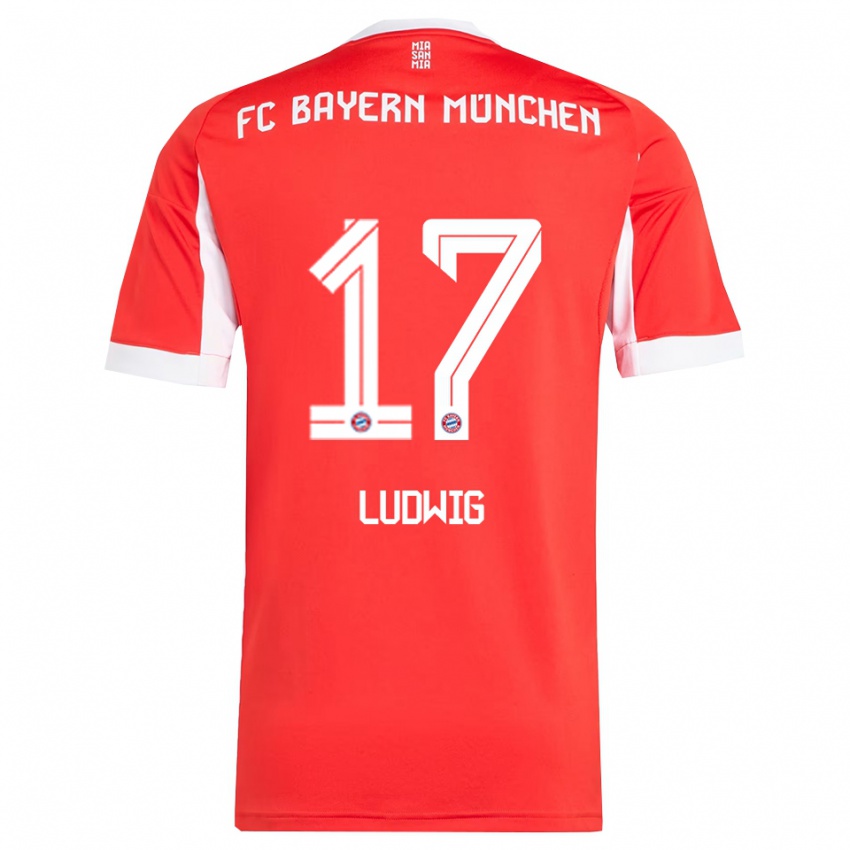 נשים Linus Ludwig #17 אדום לבן ג'רזי ביתית 2025/26 חולצה קצרה