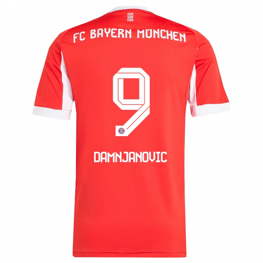 נשים יובאנה דמניאנוביץ' #9 אדום לבן ג'רזי ביתית 2025/26 חולצה קצרה