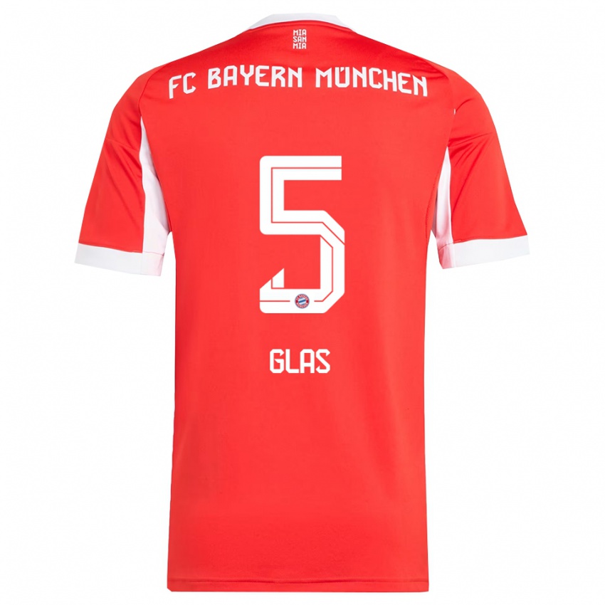 נשים האנה גלאס #5 אדום לבן ג'רזי ביתית 2025/26 חולצה קצרה