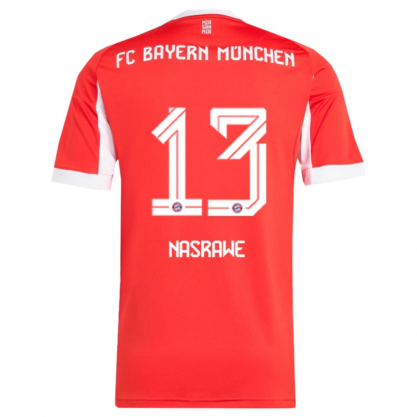 נשים Jussef Nasrawe #13 אדום לבן ג'רזי ביתית 2025/26 חולצה קצרה