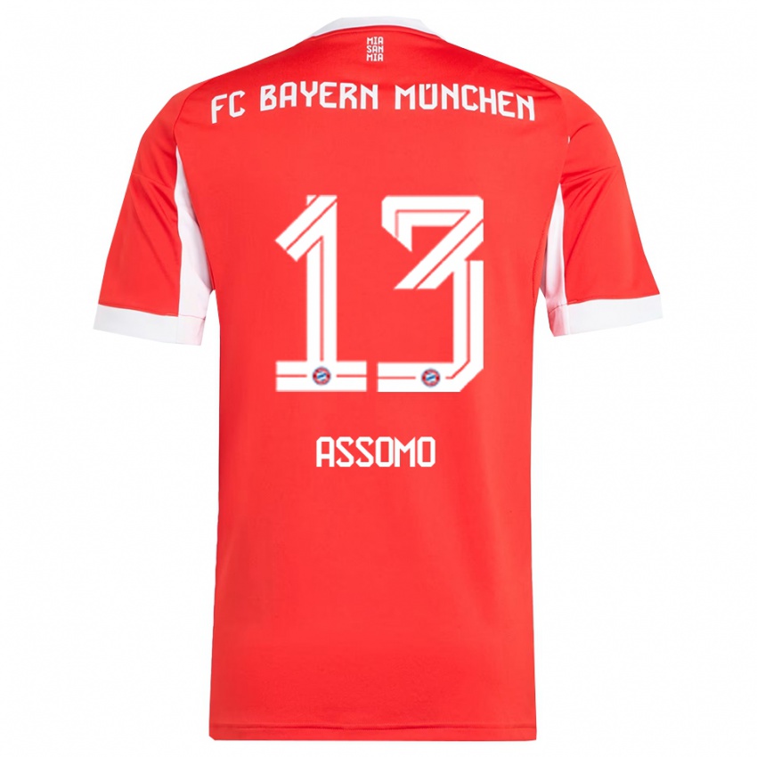 נשים Bastian Assomo #13 אדום לבן ג'רזי ביתית 2025/26 חולצה קצרה