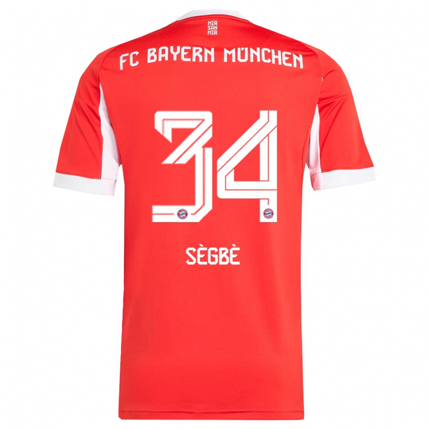 נשים דזירה סגבה-אזנקפו #34 אדום לבן ג'רזי ביתית 2025/26 חולצה קצרה