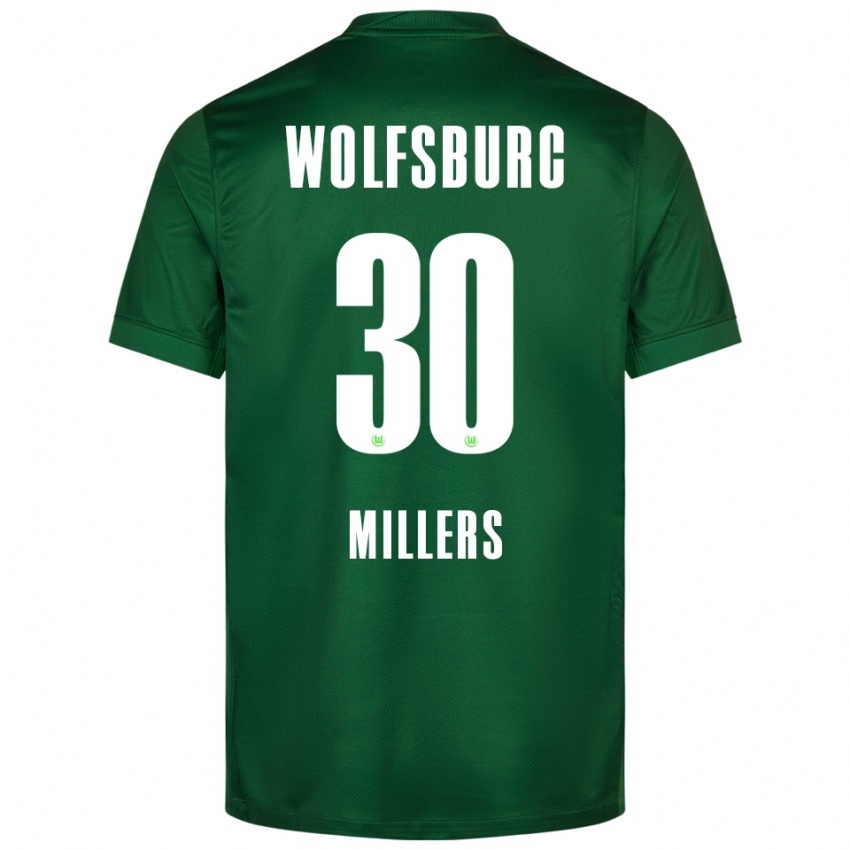 נשים Kristers Millers #30 ירוק לבן ג'רזי ביתית 2025/26 חולצה קצרה