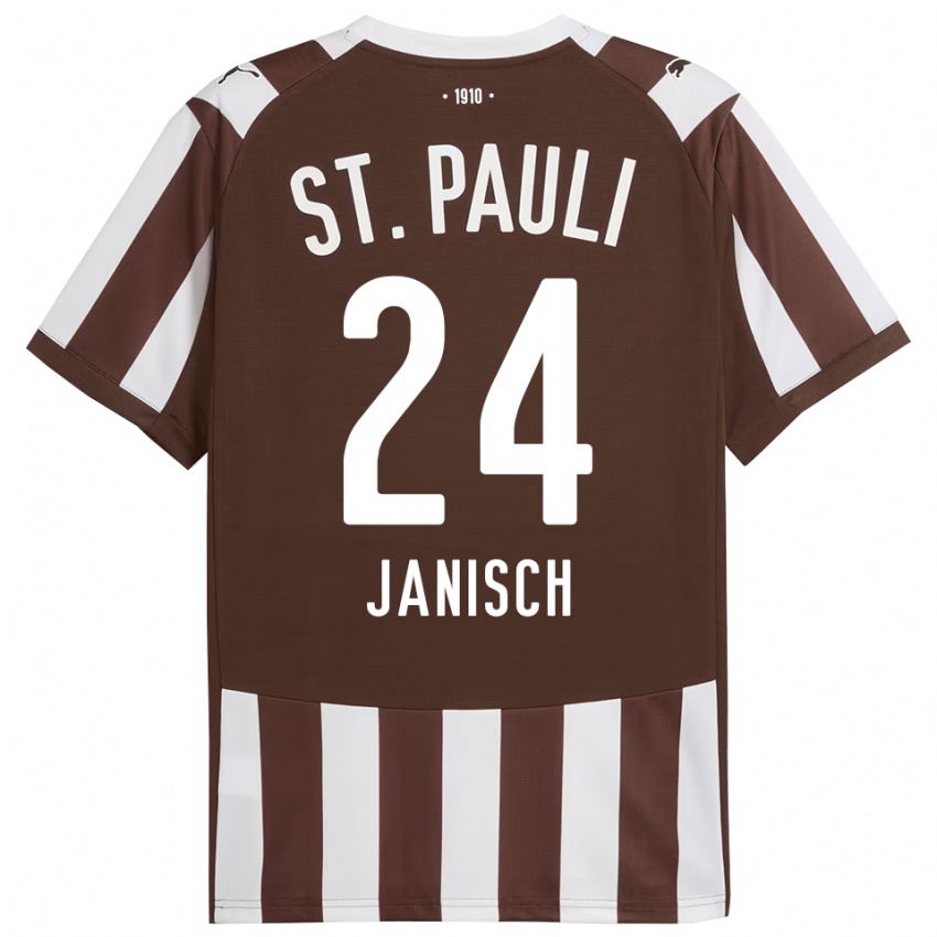 נשים August Janisch #24 קפה לבן ג'רזי ביתית 2025/26 חולצה קצרה