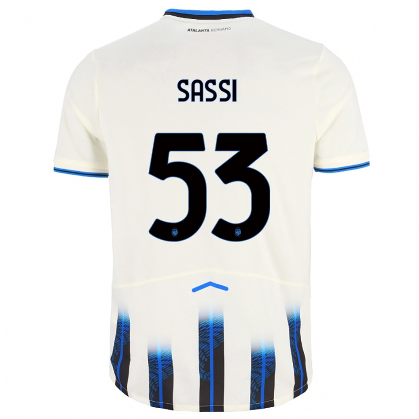 נשים יאקופו סאסי #53 לבן כחול הרחק ג'רזי 2025/26 חולצה קצרה
