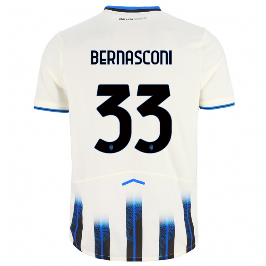 נשים Lorenzo Bernasconi #33 לבן כחול הרחק ג'רזי 2025/26 חולצה קצרה