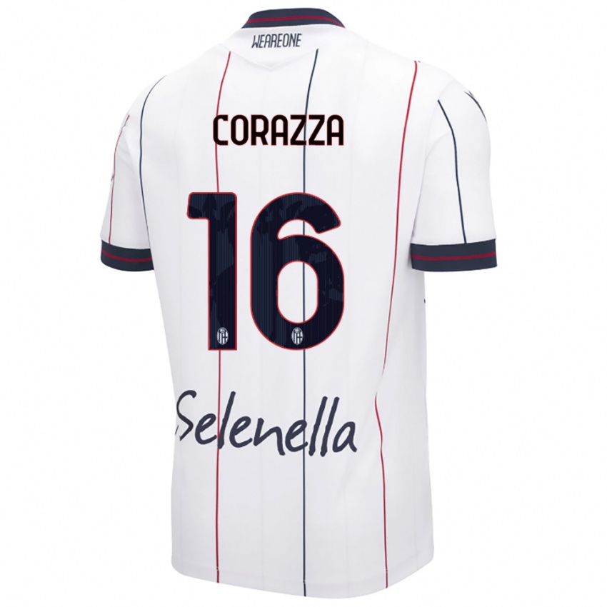 נשים טומאסו קורז'ה #16 לבן כחול מלכותי הרחק ג'רזי 2025/26 חולצה קצרה