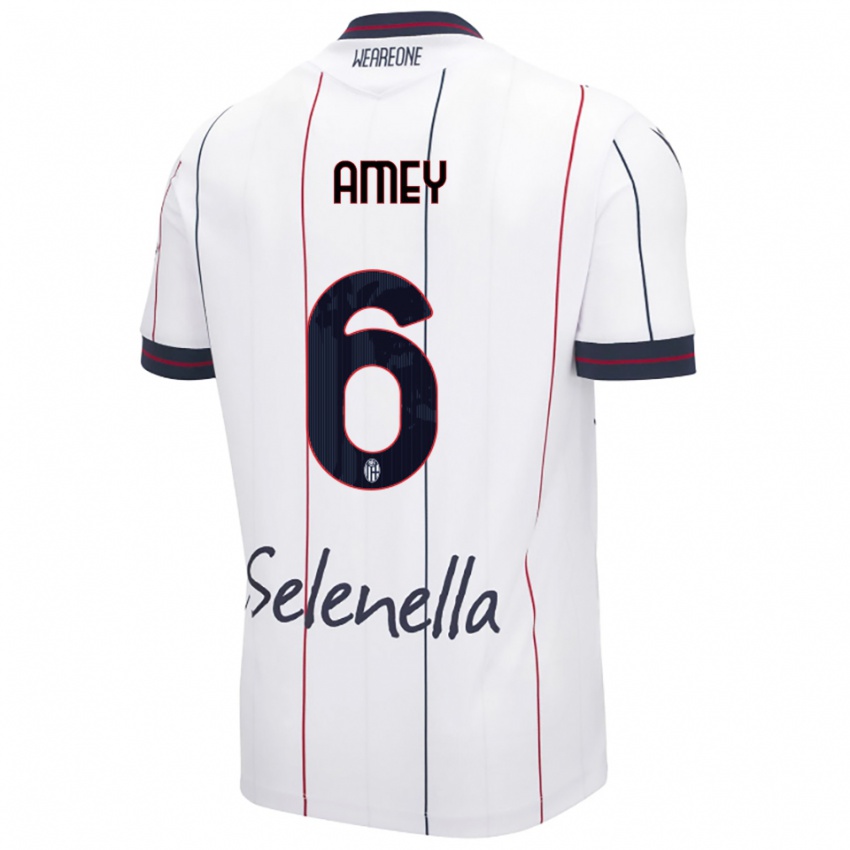 נשים וויזדום אמיי #6 לבן כחול מלכותי הרחק ג'רזי 2025/26 חולצה קצרה