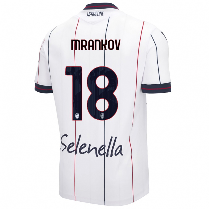 נשים Dimitar Mrankov #18 לבן כחול מלכותי הרחק ג'רזי 2025/26 חולצה קצרה