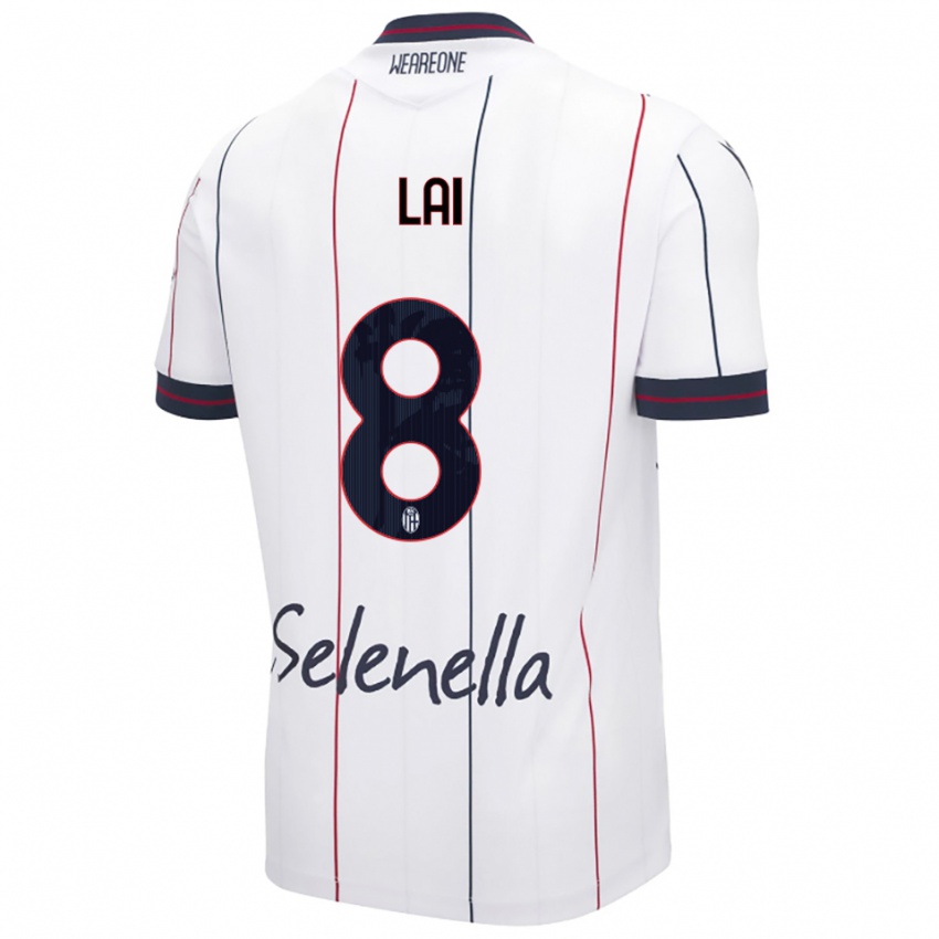 נשים Luca Lai #8 לבן כחול מלכותי הרחק ג'רזי 2025/26 חולצה קצרה