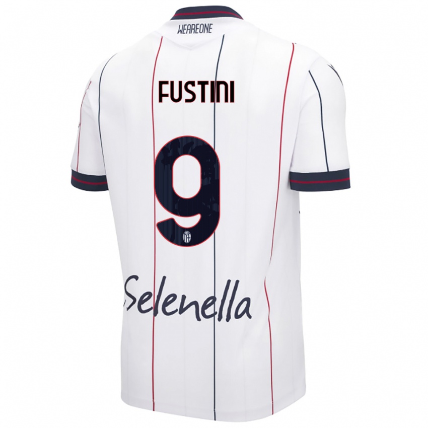 נשים קווין פוסטיני #9 לבן כחול מלכותי הרחק ג'רזי 2025/26 חולצה קצרה