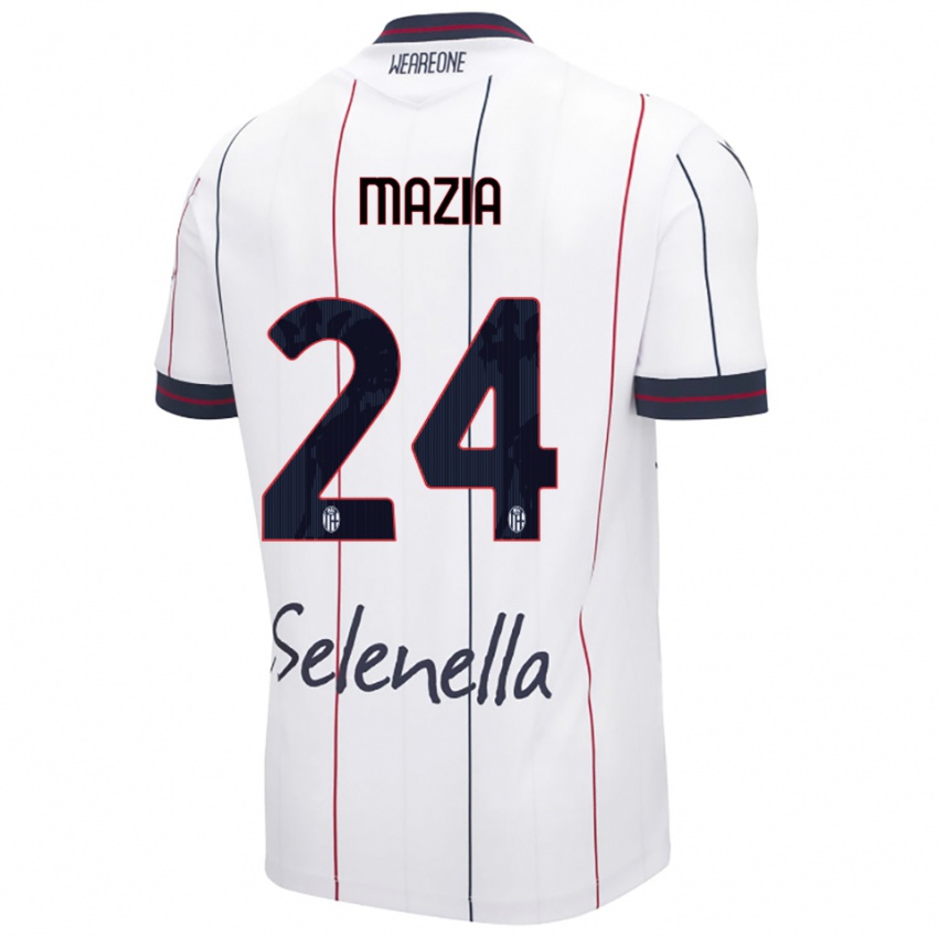 נשים אנדראה מאזיה #24 לבן כחול מלכותי הרחק ג'רזי 2025/26 חולצה קצרה