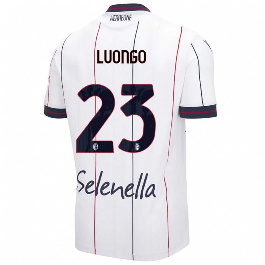 נשים Francesco Luongo #23 לבן כחול מלכותי הרחק ג'רזי 2025/26 חולצה קצרה