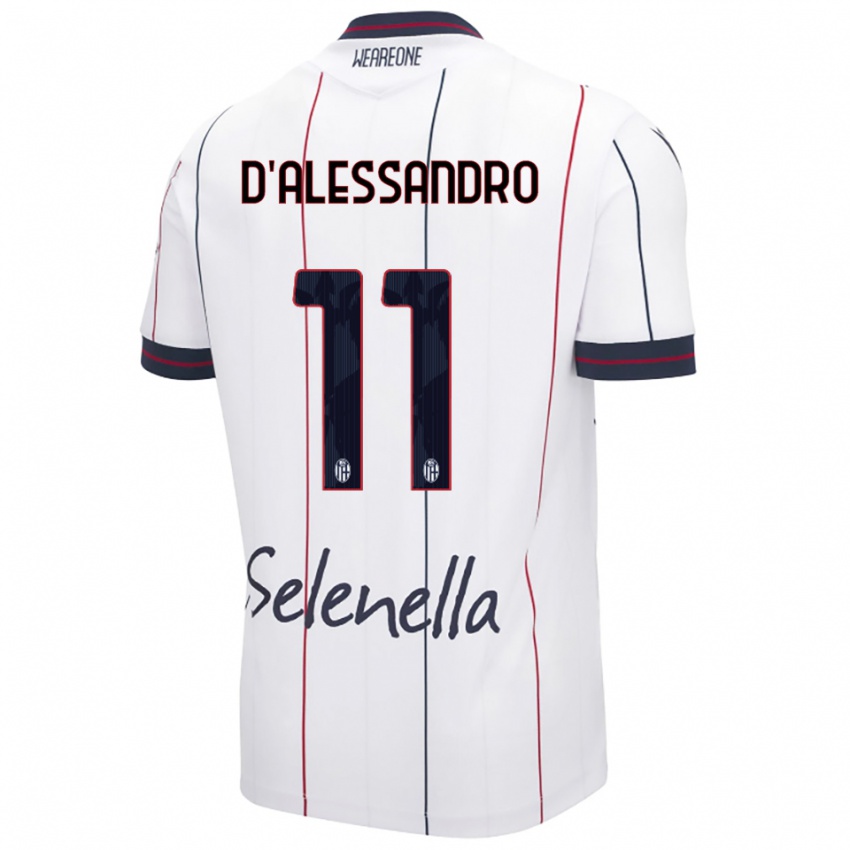 נשים Giuliano D'alessandro #11 לבן כחול מלכותי הרחק ג'רזי 2025/26 חולצה קצרה