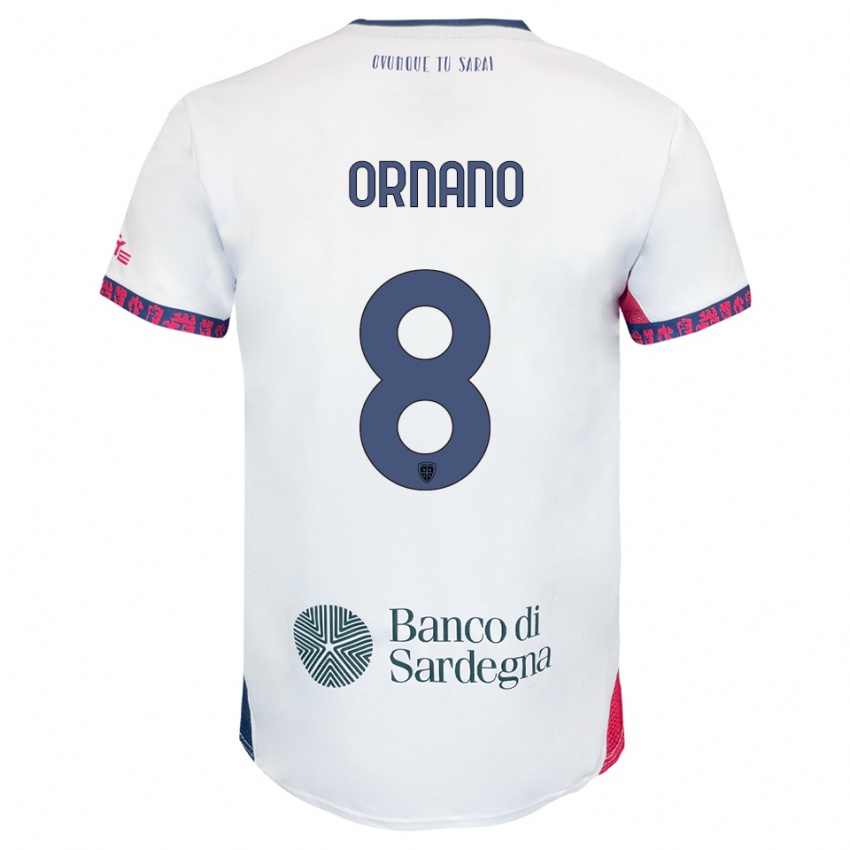 נשים Marco Ornano #8 לבן נייבי אדום הרחק ג'רזי 2025/26 חולצה קצרה
