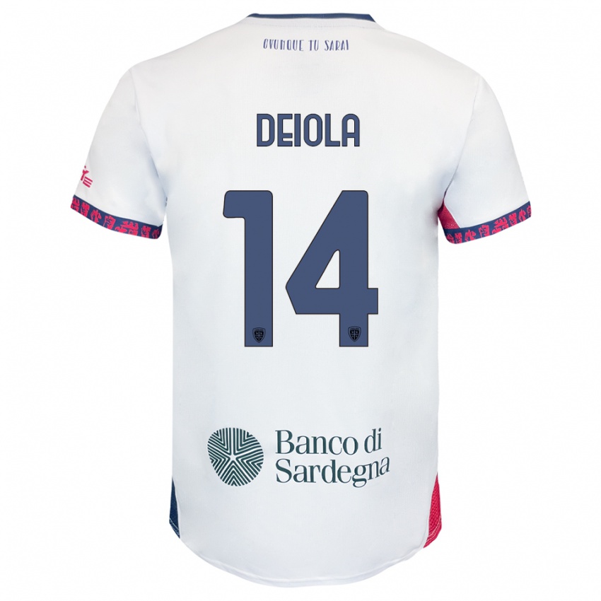 נשים Alessandro Deiola #14 לבן נייבי אדום הרחק ג'רזי 2025/26 חולצה קצרה