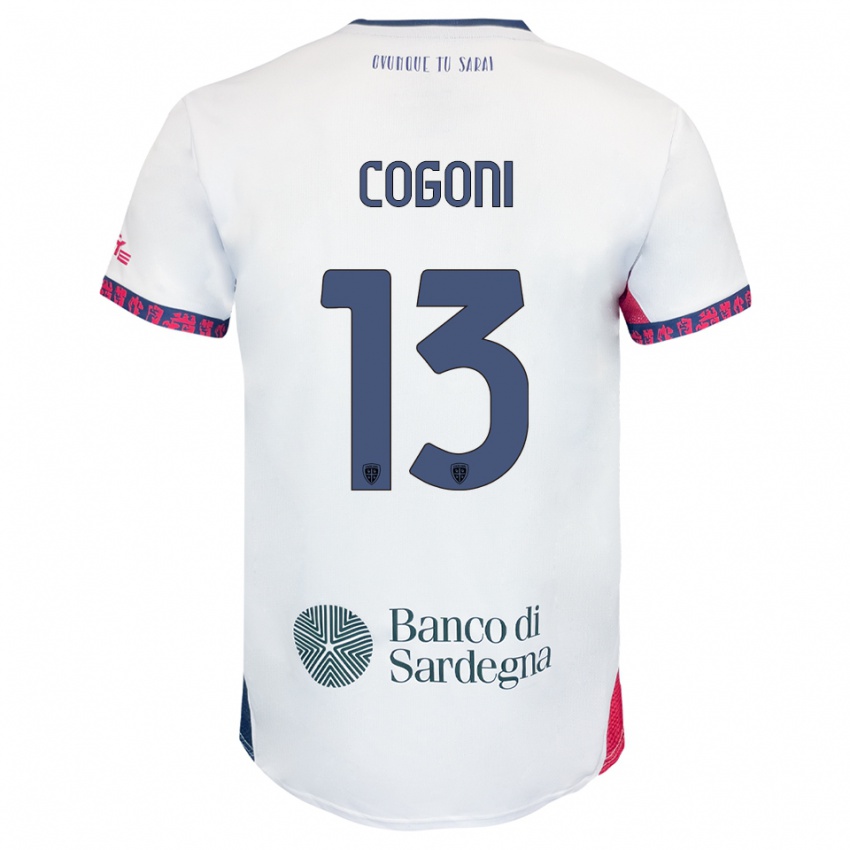 נשים Andrea Cogoni #13 לבן נייבי אדום הרחק ג'רזי 2025/26 חולצה קצרה