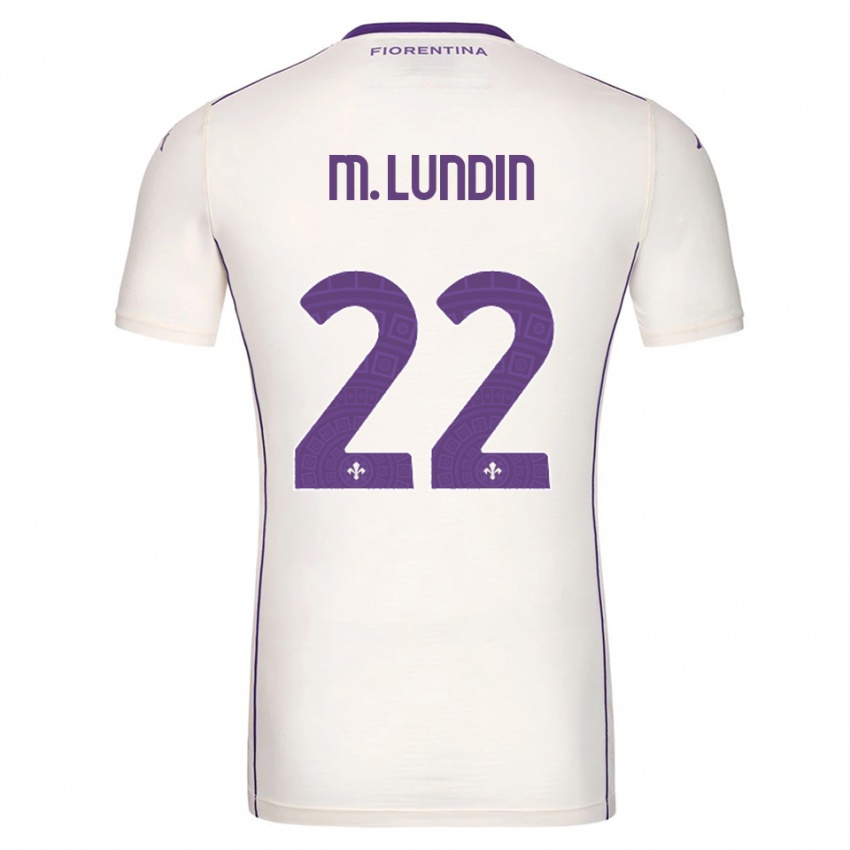 נשים קארין לונדין #22 לבן סגול אדום הרחק ג'רזי 2025/26 חולצה קצרה