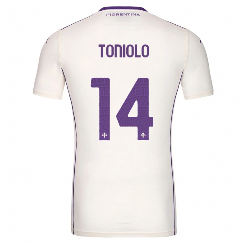 נשים Martina Toniolo #14 לבן סגול אדום הרחק ג'רזי 2025/26 חולצה קצרה