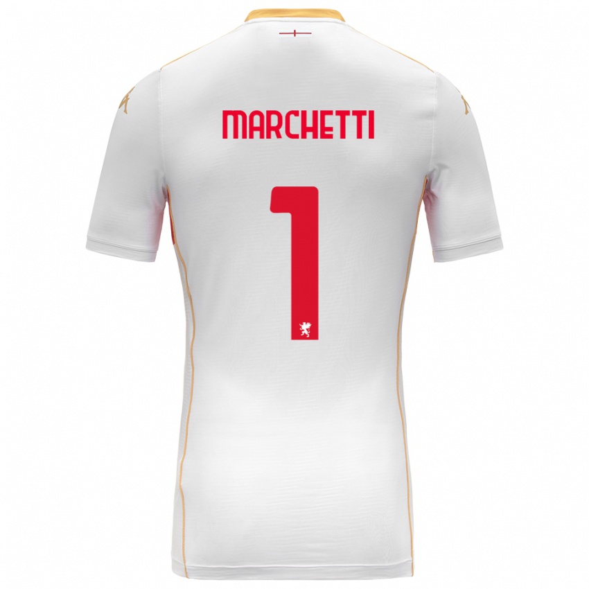 נשים Lisa Marchetti #1 לבן אדום הרחק ג'רזי 2025/26 חולצה קצרה