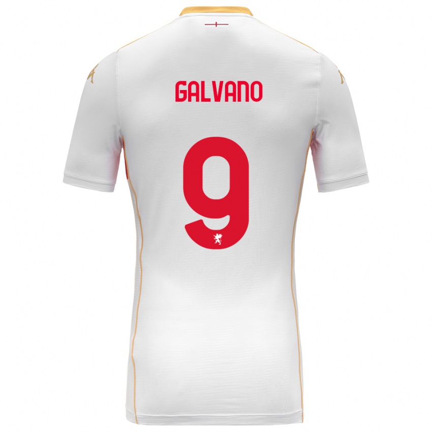 נשים כריסטיאן גלבנו #9 לבן אדום הרחק ג'רזי 2025/26 חולצה קצרה
