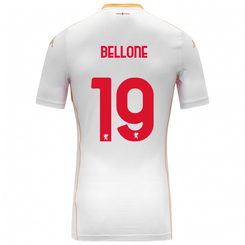 נשים Francesco Bellone #19 לבן אדום הרחק ג'רזי 2025/26 חולצה קצרה