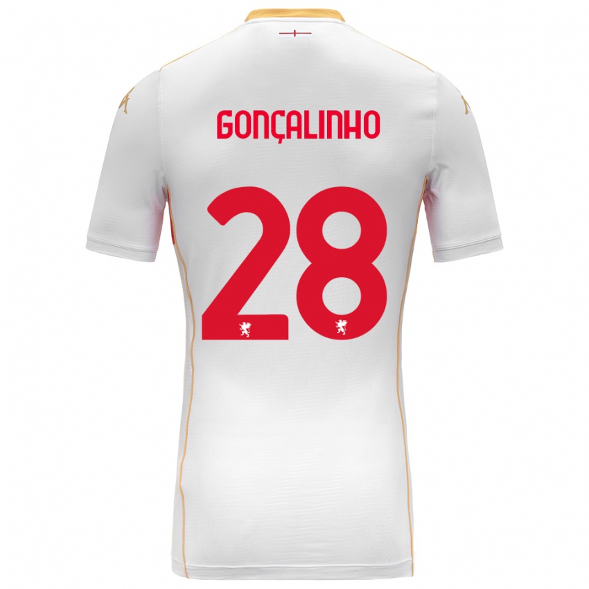 נשים João Gonçalinho #28 לבן אדום הרחק ג'רזי 2025/26 חולצה קצרה