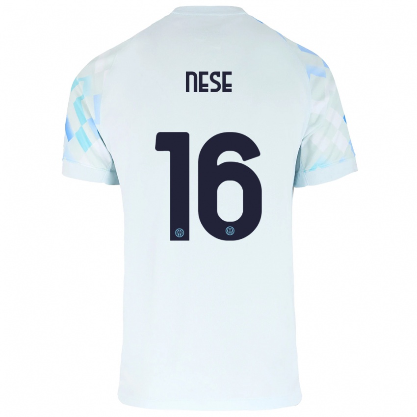 נשים Alessio Nese #16 לבן כחול הרחק ג'רזי 2025/26 חולצה קצרה