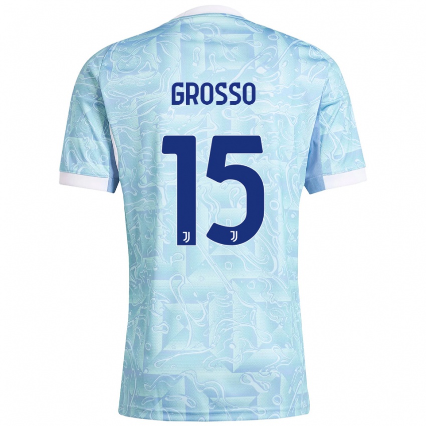 נשים ג'וליה גרוסו #15 תכלת צהוב הרחק ג'רזי 2025/26 חולצה קצרה