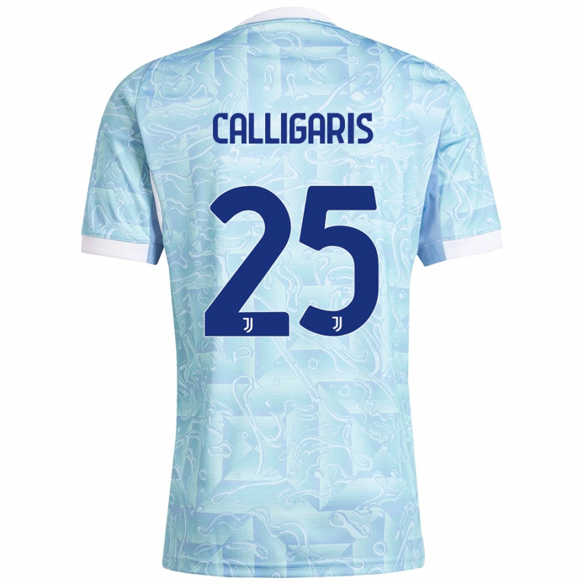 נשים ויולה קליגאריס #25 תכלת צהוב הרחק ג'רזי 2025/26 חולצה קצרה