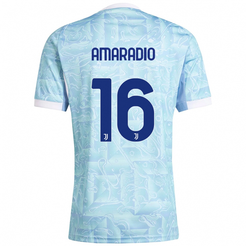 נשים Luca Amaradio #16 תכלת צהוב הרחק ג'רזי 2025/26 חולצה קצרה