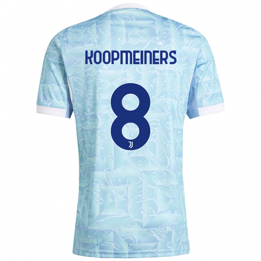 נשים טון קופמיינרס #8 תכלת צהוב הרחק ג'רזי 2025/26 חולצה קצרה