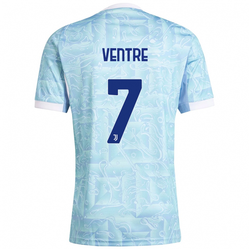 נשים אלסנדרו ונטרה #7 תכלת צהוב הרחק ג'רזי 2025/26 חולצה קצרה