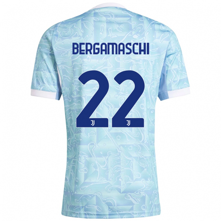 נשים ולנטינה ברגמסקי #22 תכלת צהוב הרחק ג'רזי 2025/26 חולצה קצרה